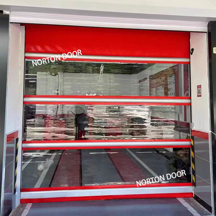Mabilis na Paglipat ng Panlabas na Carwash Awtomatikong PVC Mataas na Bilis Awtomatikong Roll Up Door